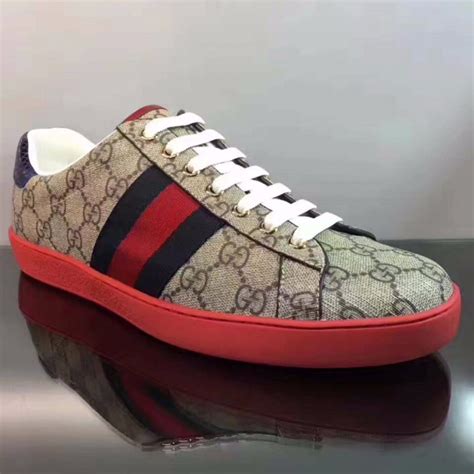 gucci red green sneakers|Gucci gg canvas sneakers.